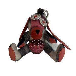 Burberry Sandra Basset Hound Dog Studded Bag Charm Stuffed Animal Key Ring